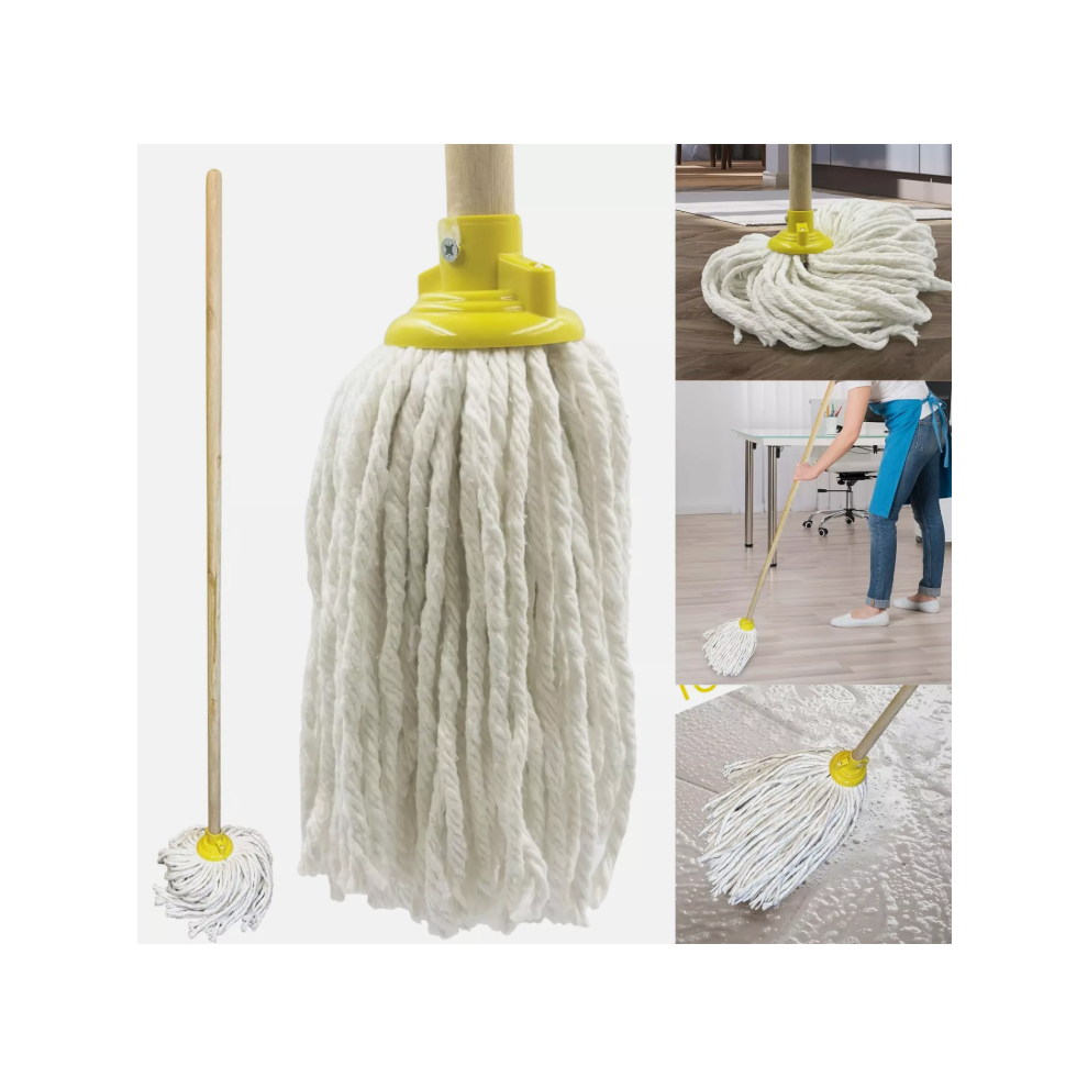 Cotton Floor Mop Head With Handle String Kitchen Absorbent Heavy Duty