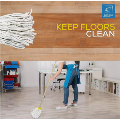 Cotton Floor Mop Head with Handle String Kitchen Absorbent Heavy Duty 2