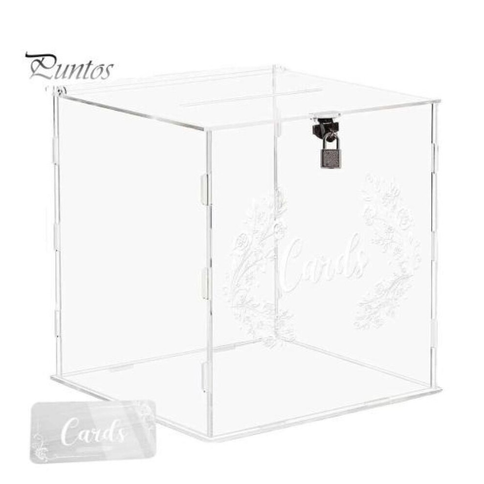 (transparent) Wedding Card Box Clear Acrylic With Lock Detachable Design Gift Holder Reception Anniversary Birthday Graduation Events