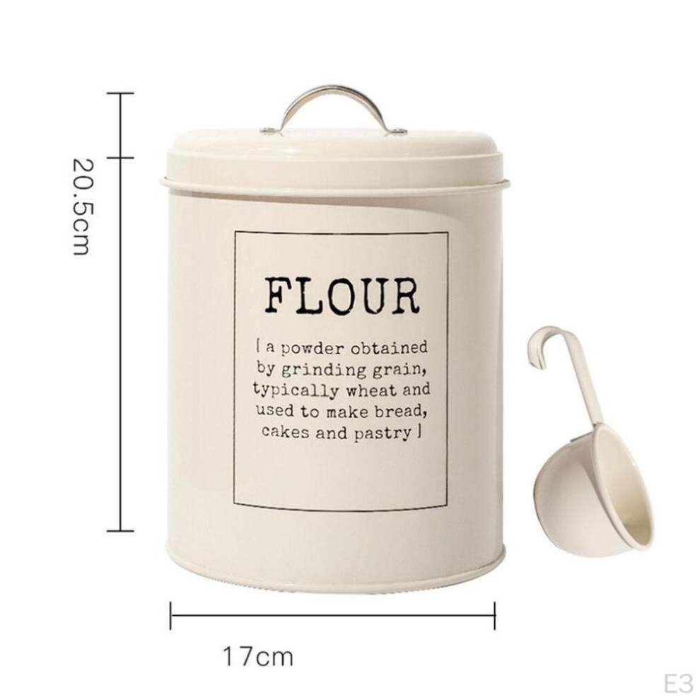 Metal Vintage Food Flour Storage Tin Jar 5 litres Container Decor Durable