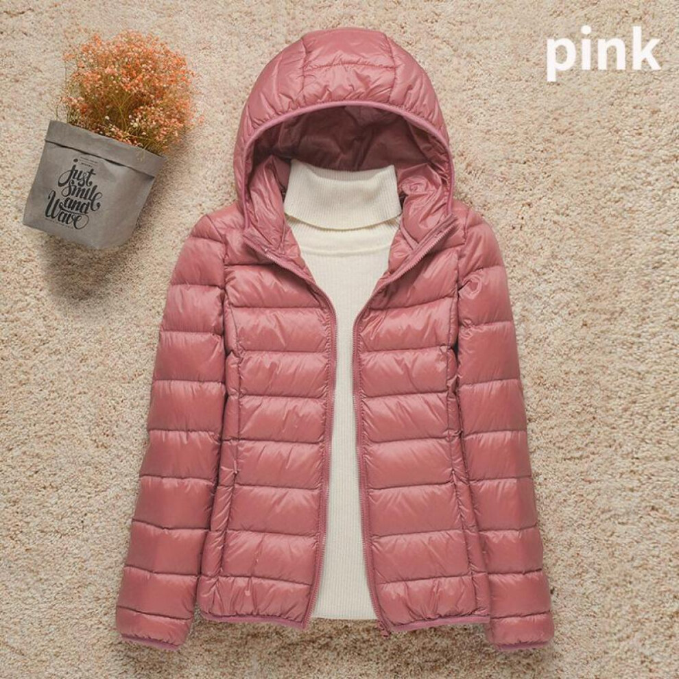 (pink, XL) New Women Thin Down Jacket White Duck Down Ultralight Jackets Autumn And Winter Warm Coats Portable Outwear