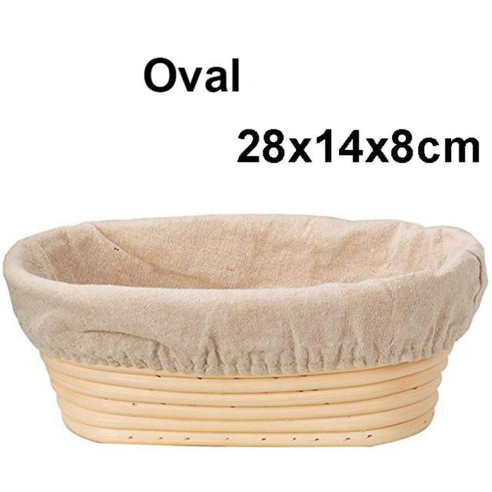 (Oval 28X14X8) Rattan Bread Proofing Basket Natural Oval Rattan Wicker Dough Fermentation Sourdough Bread Basket