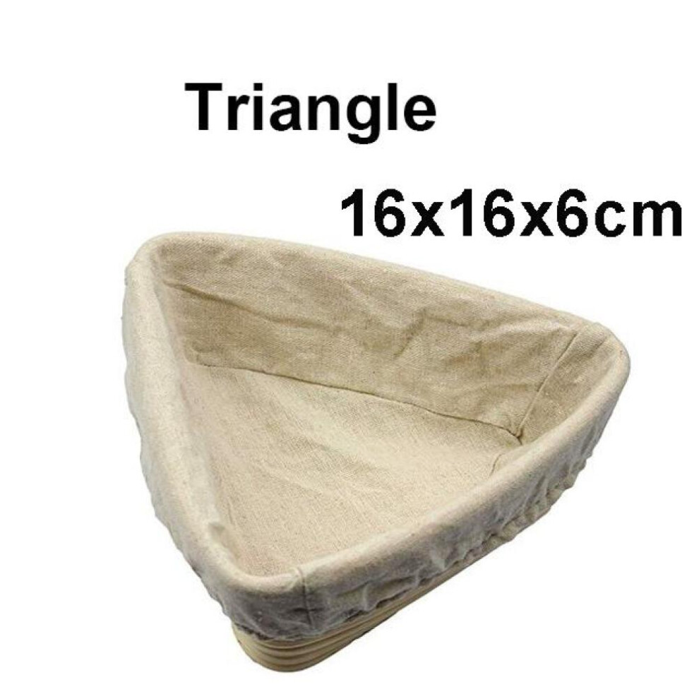 (Triangle 16X16X6) Rattan Bread Proofing Basket Natural Oval Rattan Wicker Dough Fermentation Sourdough Bread Basket