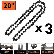 Jeu de 3 chaînes 76 maillons pour tronçonneuse