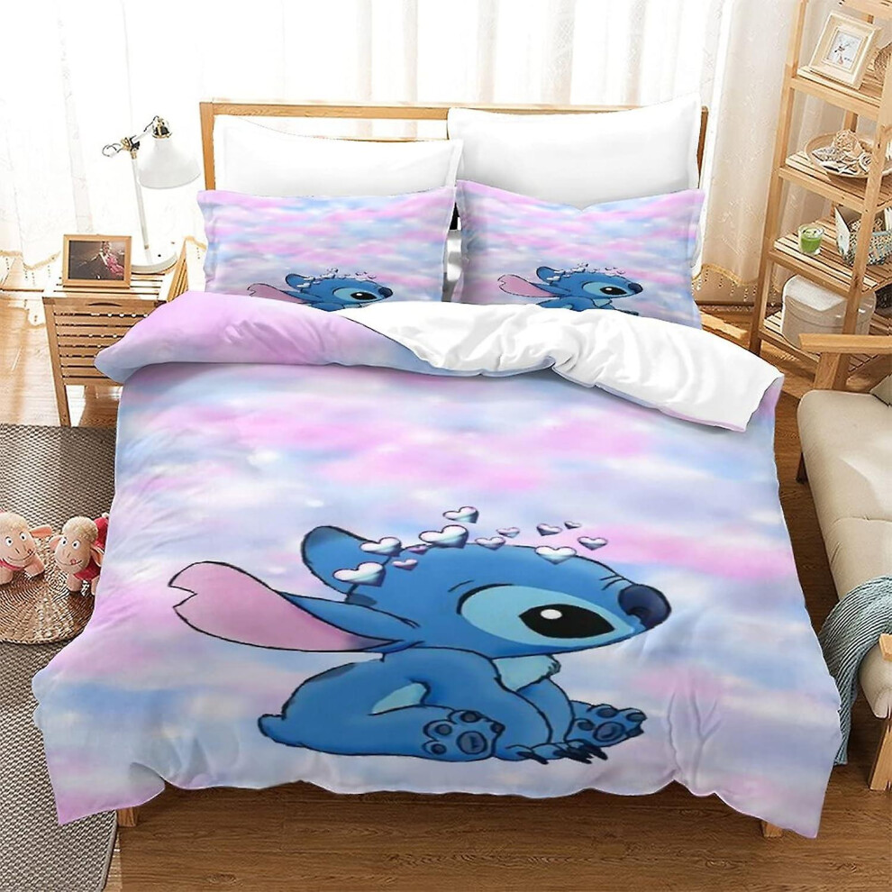 (Single 135*200cm) Stitch Duvet Set Set of 3 Pcs Bedding Quilt Cover Exquisite Comfortable