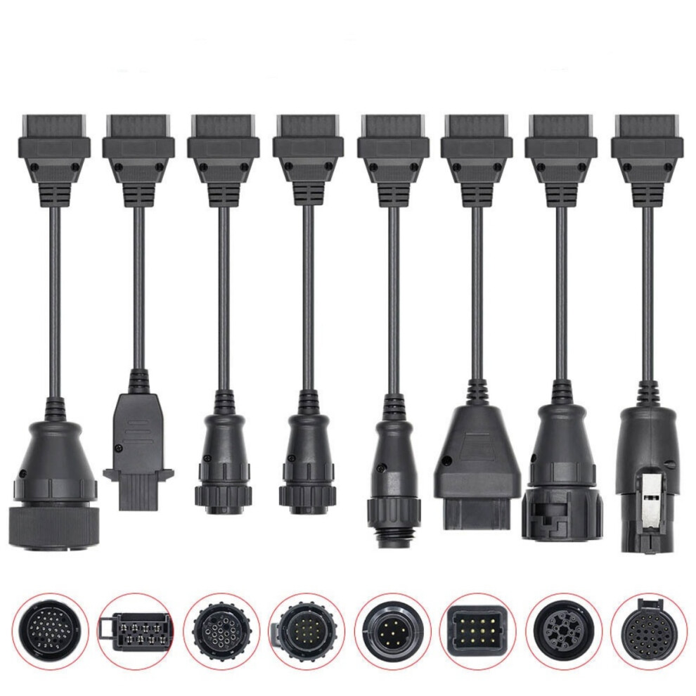 (For Truck) Full Set 8 Cables For Truck Car Obd Obd2 Diagnostic Connector 923487964002