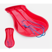 Snow Sledge Adult Kids Heavy Duty Plastic Rope Toboggan Sleigh Sled