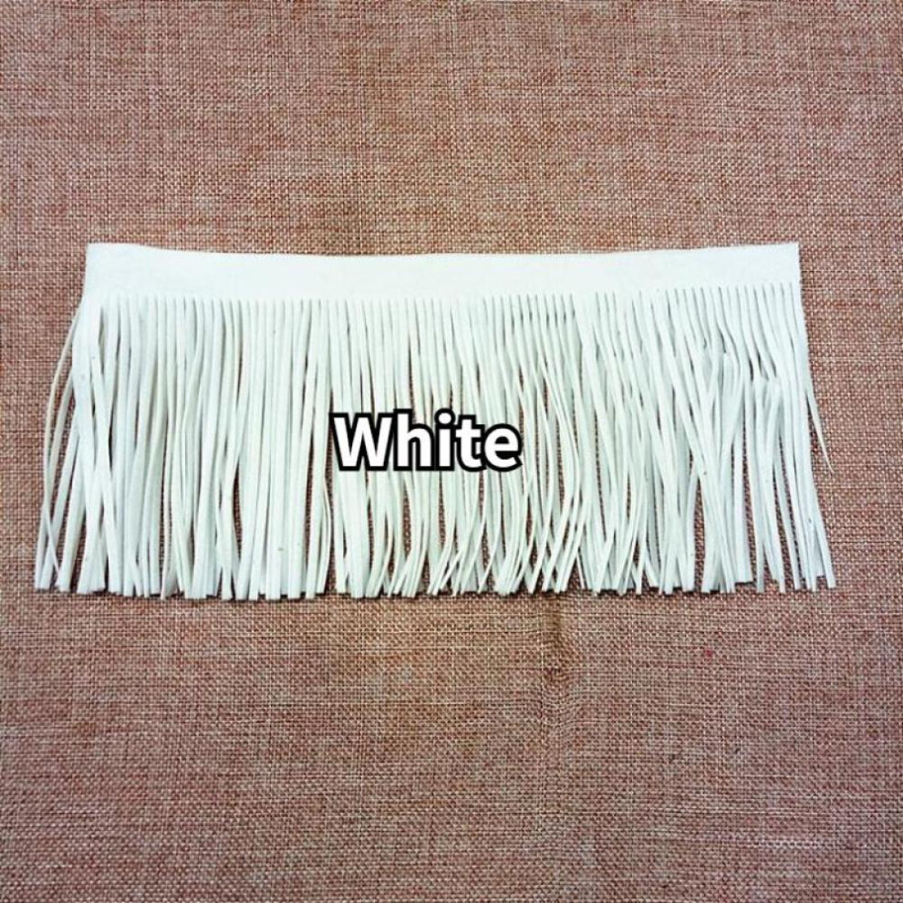 (white, 10cmX3mm) 2m Double-sided Faux Suede Tassel Fringe Trim Diy Skirt Dress Fringing Hem Bag Sewing Craft