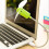 (green) Mini Snake Fan Silent Soft Leaf Fan Computer Usb Fan Bendable Freely Mini Soft Leaf 3
