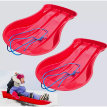 2x Snow Sledge Adult Kids Heavy Duty Plastic Rope Toboggan Large