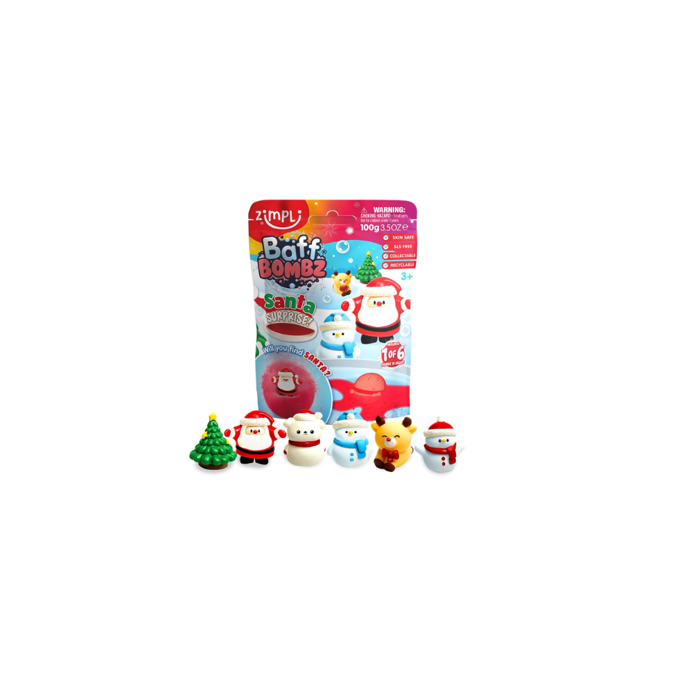 Zimpli Kids Large Santa Surprise Bath Bomb, Christmas Toys