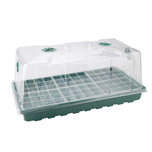72-Cell Nursery Pots Kit with Lid & Trays, Green