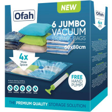 6 Pack Large Vacuum Compressed Storage Bag Reusable Clothes Space Save 60 x 80cm