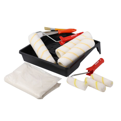 Dekton 12Pcs Paint Roller Set 9'' Tray Rollers Soft Sleeves Brush Kit Decorating 2