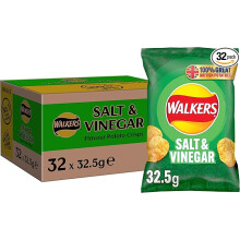 Walkers Salt and Vinegar Crisps, 32.5 g (Case of 32)