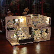 Diy Miniature Dollhouse with Furnitures Kits Diy Cottage Doll Model Led with Children House Building Hand-made House Light
