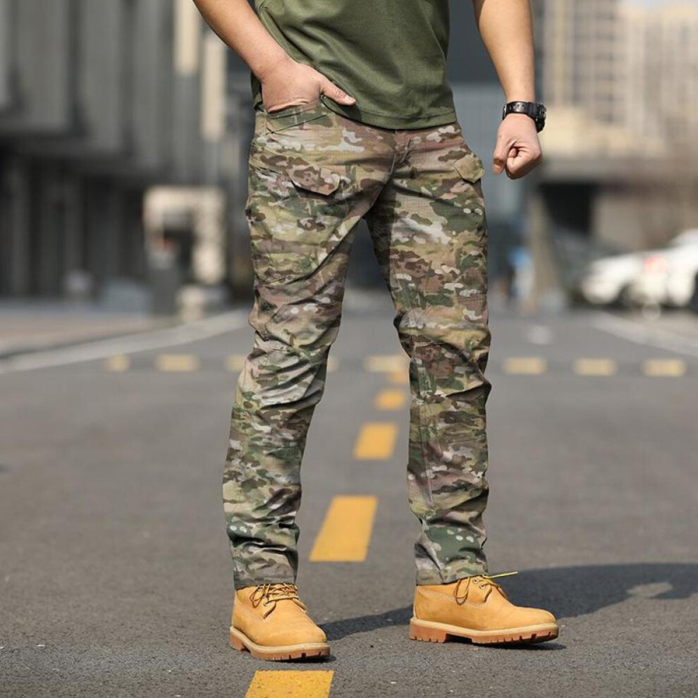 (camouflage, 2XL) Men Al Joggers Outdoor Ripstop Cargo Pants Working Clothing Hiking Hunting  Trousers Men&apos;s Streetwear