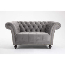 (1.5 Seat Sofa Grey) DProT Handmade Chesterfield Sofa Armchair 1.5, 2 or 3 Seater Settee Love Seat Velvet