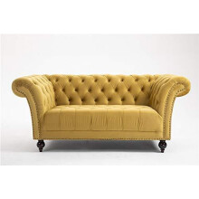 (2 Seater Sofa Mustard) DProT Handmade Chesterfield Sofa Armchair 1.5, 2 or 3 Seater Settee Love Seat Velvet