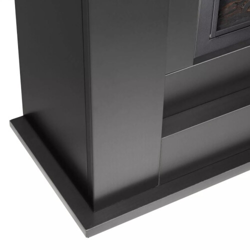 (Complete Set Black) Modern Electric Fireplace with Remote Control & LED Log Fire Effect 2