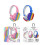 (Blue) Head-mounted Foldable Children Cute Rainbow Bluetooth Stereo Headset 4