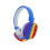 (Blue) Head-mounted Foldable Children Cute Rainbow Bluetooth Stereo Headset 1