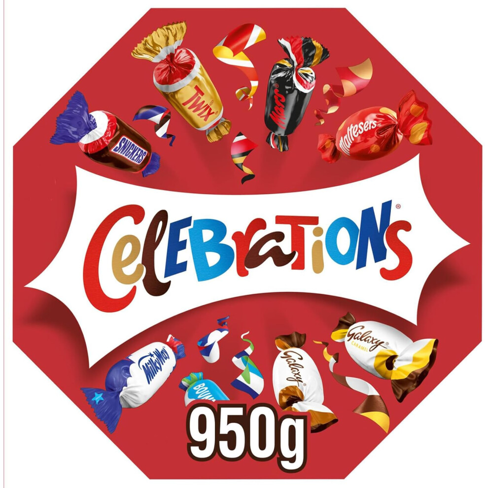 Celebrations Store Celebrations Bulk Chocolate Box, 950G, Assorted Chocolates Gift Box With Mini Chocolate Bars & Biscuits, Chocolate Centrepiece