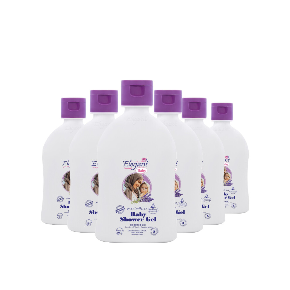 Elegant Lavender Baby Shower Gel Gentle, Hypoallergenic Formula for Sensitive Skin, Calming Lavender Scent 200ml