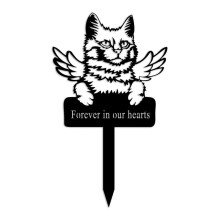 Dog Cat Memorial Grave Markers Pet Animal Outdoors Garden Cemetery Yard Decorations Sympathy Metal Grave Sign Plaque
