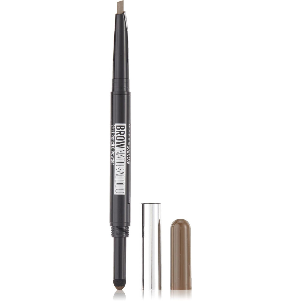 Maybelline New York Natural Eye Brow Duo 2 in 1 Pencil & Powder - Deep Brown