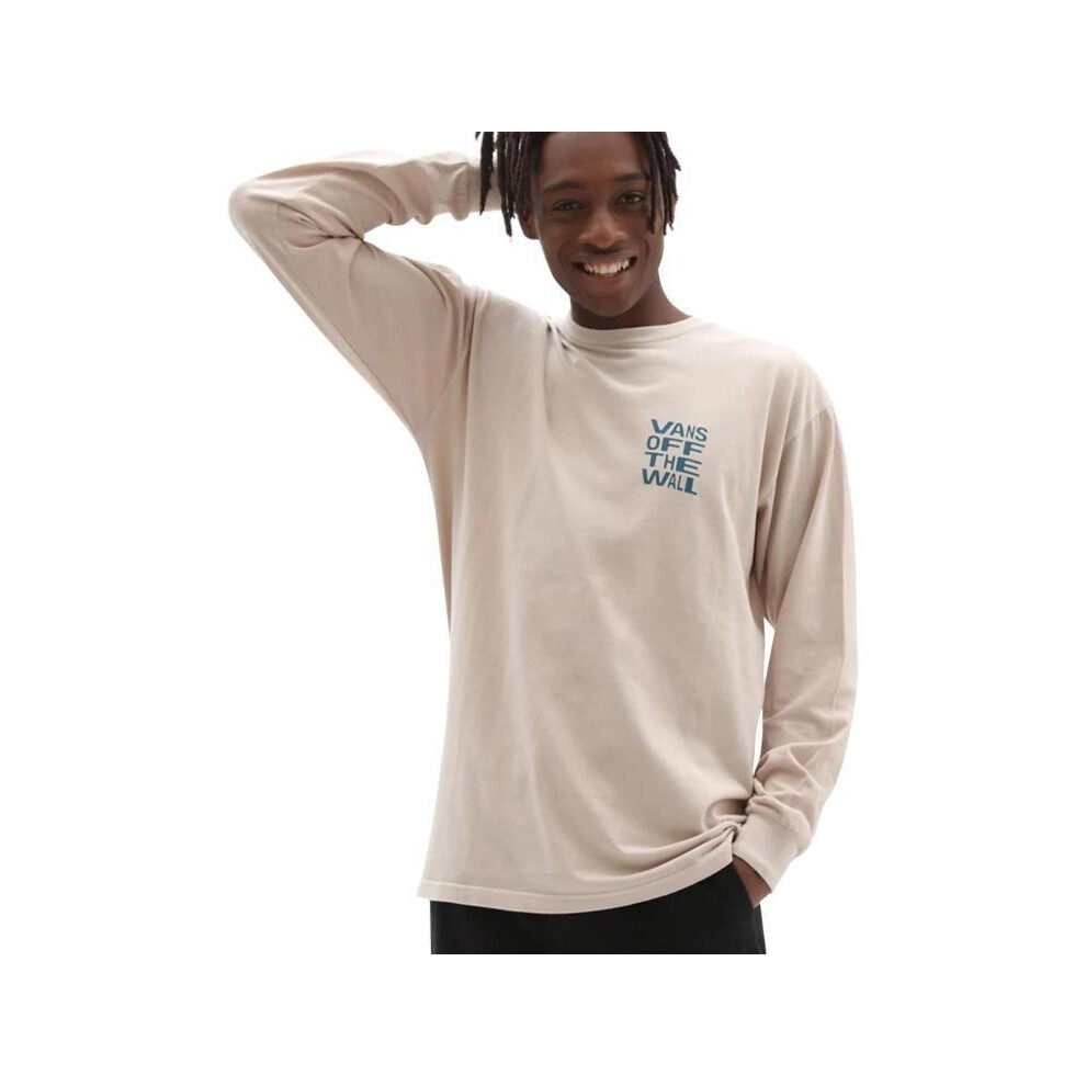 (S) Vans Mens Have A Trip Long Sleeve T-shirt Top - Oatmeal