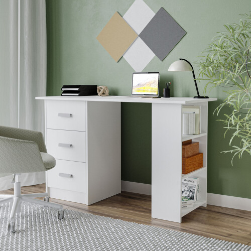 URBN Living (White) 115cm Large Computer Desk Office Makeup Vanity Dressing Table 2