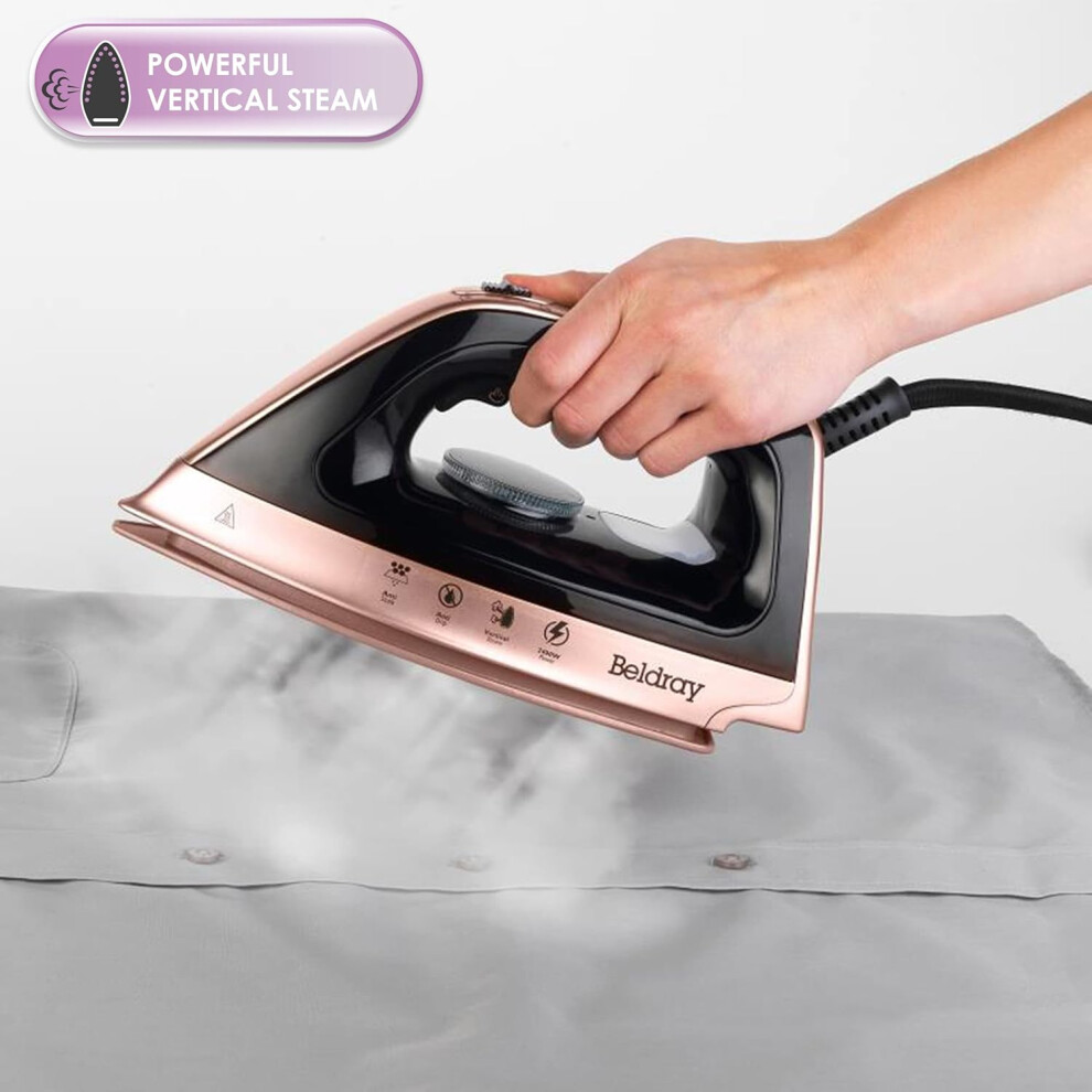 Steam Generator Iron, Detachable 1.2L Water Tank, Smooth Glide Soleplate, Powerful Steam Burst, Vertical Steam, 2400W, Rose Gold, BEL01137-150