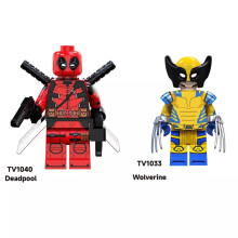 2pc Set Custom LEGO-Style Deadpool & Wolverine Minifigures - LEGO-Compatible Collectible Building Block Set