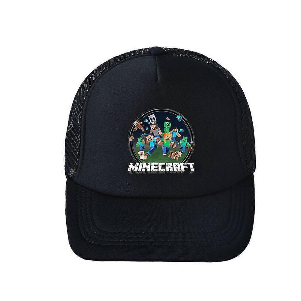 (B) Minecraft Kids Boys Baseball Cap Snapback Baseball Cap Breathable Sun Hat Visor Hats