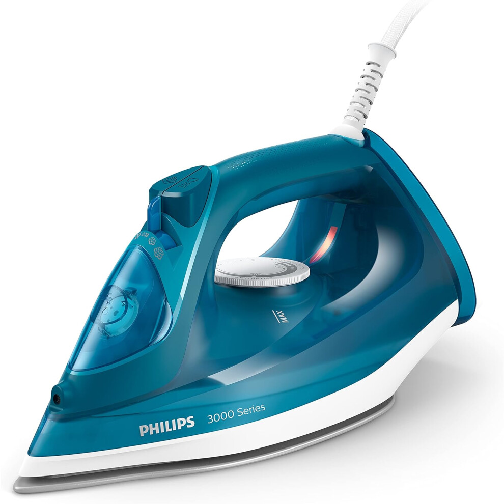 Philips Perfect Care 3000 Series Steam Iron, 2600 W Power, 40 g/min Continuous Steam, 200 g Steam Boost, 300 ml Water Tank