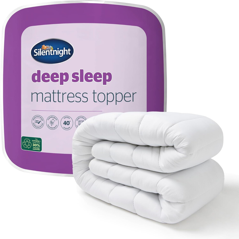 Silentnight Deep Sleep King Size Mattress Topper - Best Thick Soft Comfy Toppers For Bed Caravan Campervan Sofa Beds