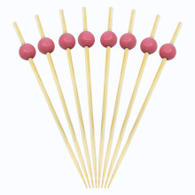 200pcs Pink Pearl Bamboo Cocktail Toothpicks
