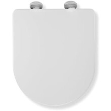 Croydex Eyre D Shaped Soft Close Toilet Seat with Anti Bacterial Thermoset Plastic Flexi-Fix V Plate Hinges Rust Free Quick Release Top and Bottom Fix