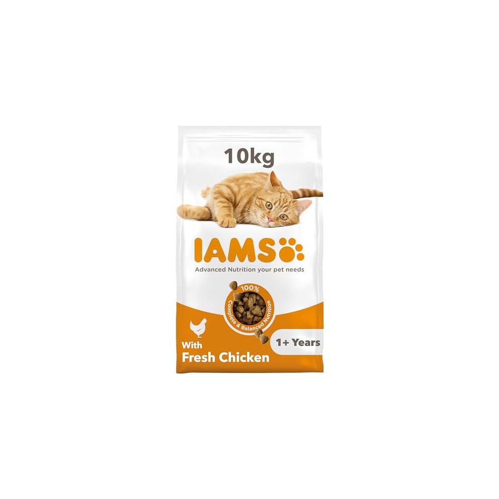 IAMS Complete Dry Cat Food for Adult 1+ Cats with Chicken 10 kg