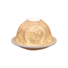 Small Lithophane Christmas Dome Tealight Candle Holder - Christmas Stories