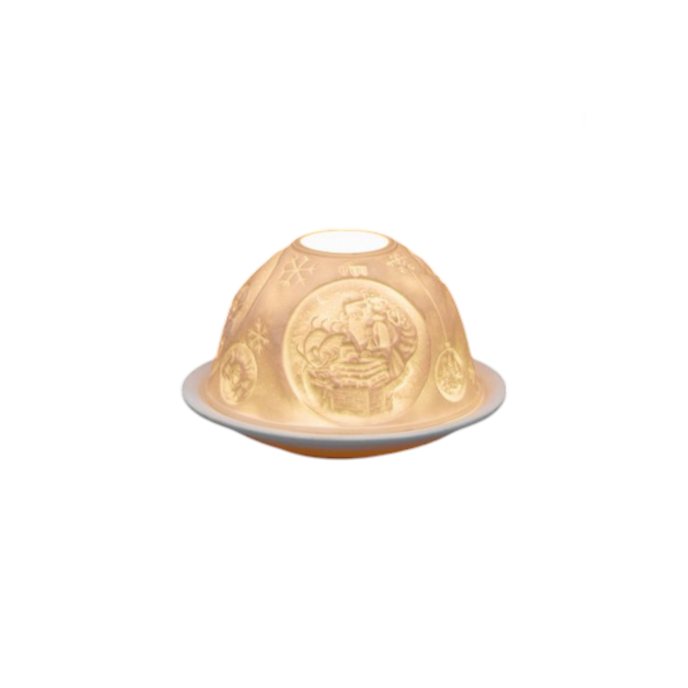 Small Lithophane Christmas Dome Tealight Candle Holder - Christmas Stories