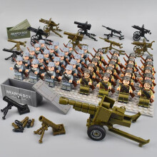(40pcs-2) 40pcs Eighth Route Army German American British Police Military Mini Doll Toy Suitable