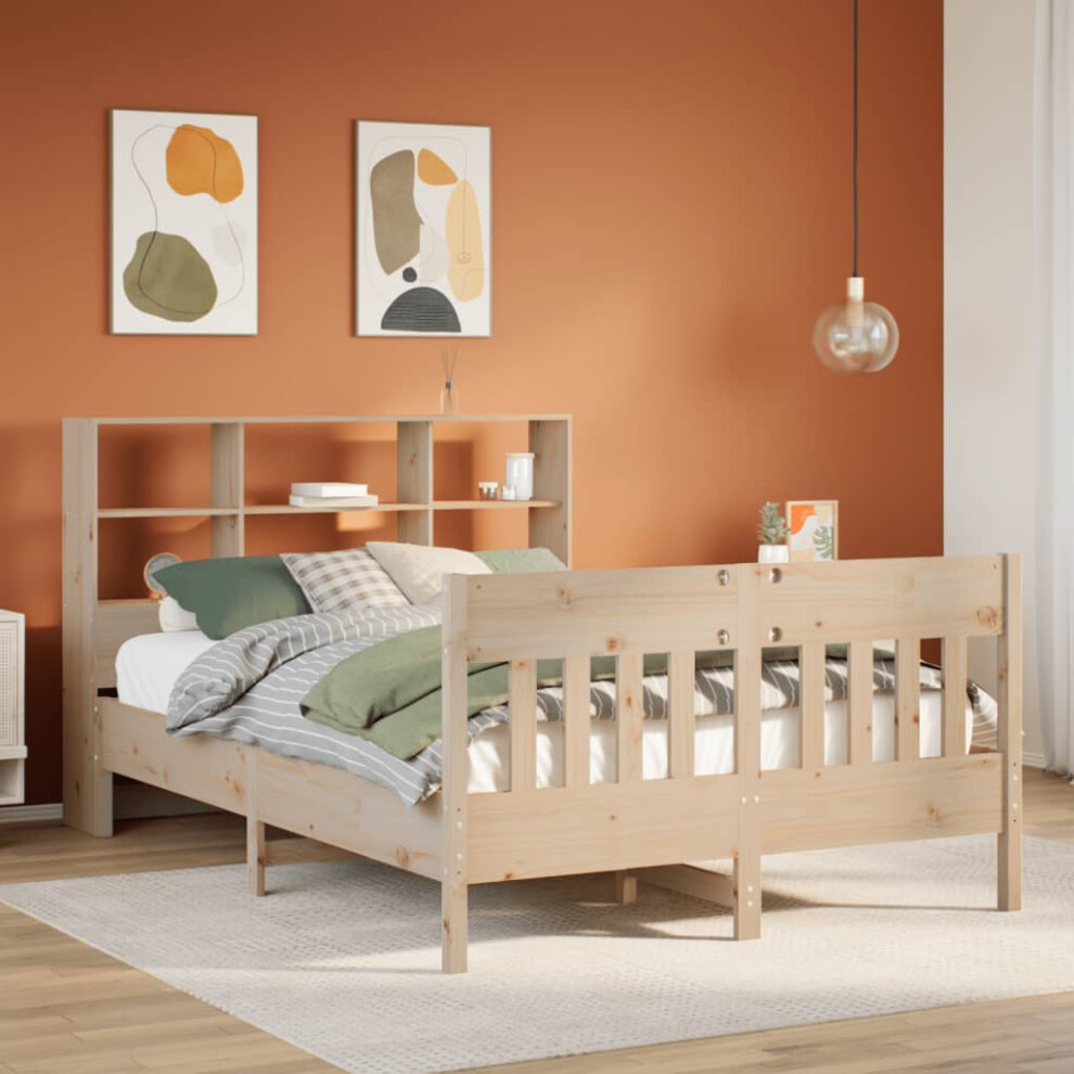 vidaXL Bed Frame Without Mattress 150x200 Cm King Size Solid Wood Pine