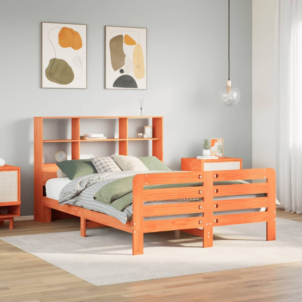 Vidaxl Bed Frame Without Mattress Bed Wax Brown 140X200 Cm Solid Wood Pine