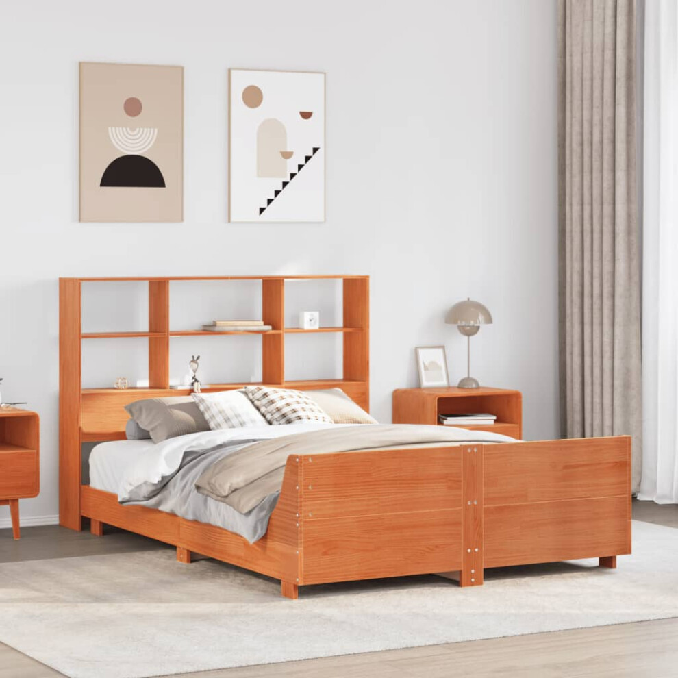 Vidaxl Bed Frame Without Mattress Wax Brown 120X200 Cm Solid Wood Pine