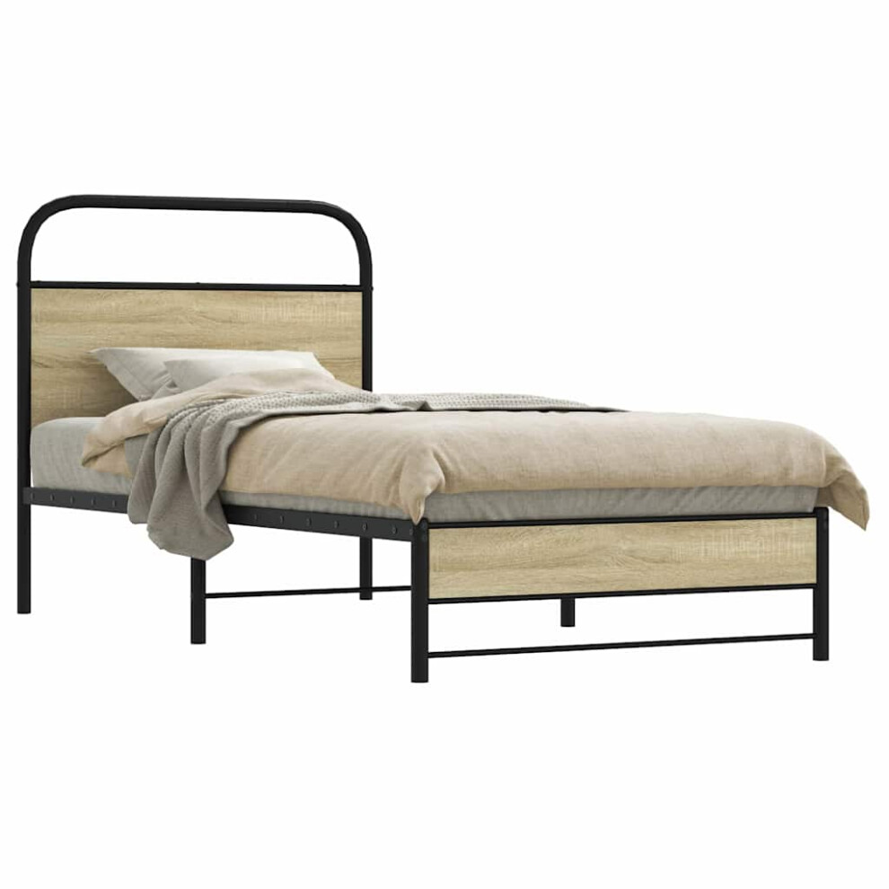 Vidaxl Bed Frame Without Mattress 80X200 Cm Sonoma Oak Engineered Wood