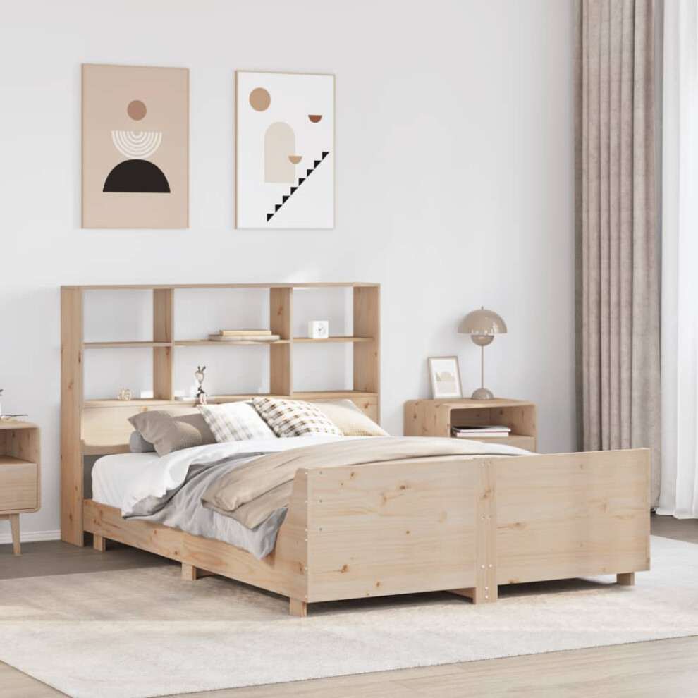 Vidaxl Bed Frame Without Mattress 150X200 Cm King Size Solid Wood Pine
