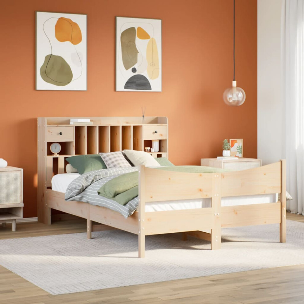 vidaXL Bed Frame without Mattress 150x200 cm King Size Solid Wood Pine