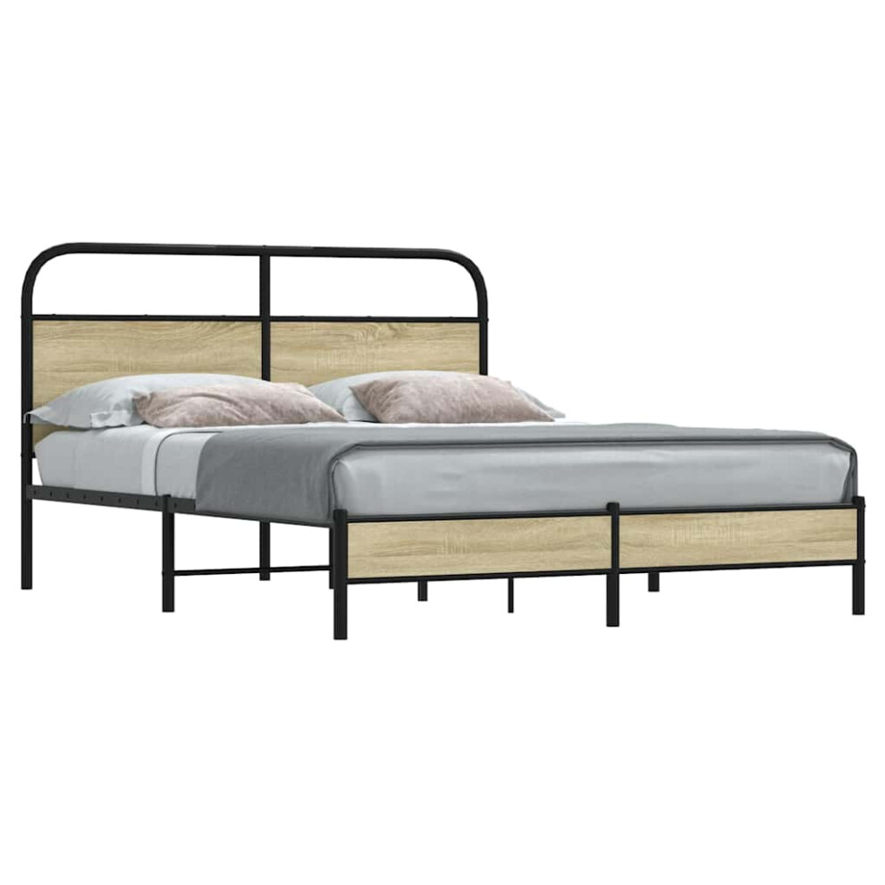 Vidaxl Bed Frame Without Mattress 160X200 Cm Sonoma Oak Engineered Wood